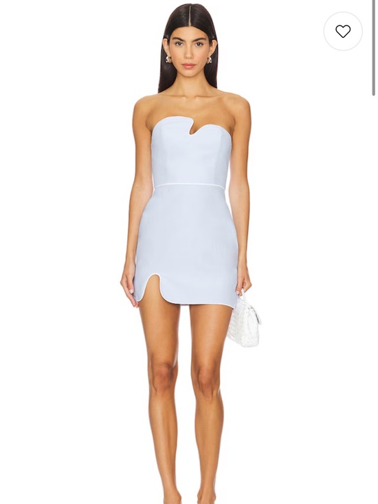 Amanda Uprichard Dresses & Skirts - Amanda Uprichard Puzzle Dress Strapless Mini Dress in Arctic & White
